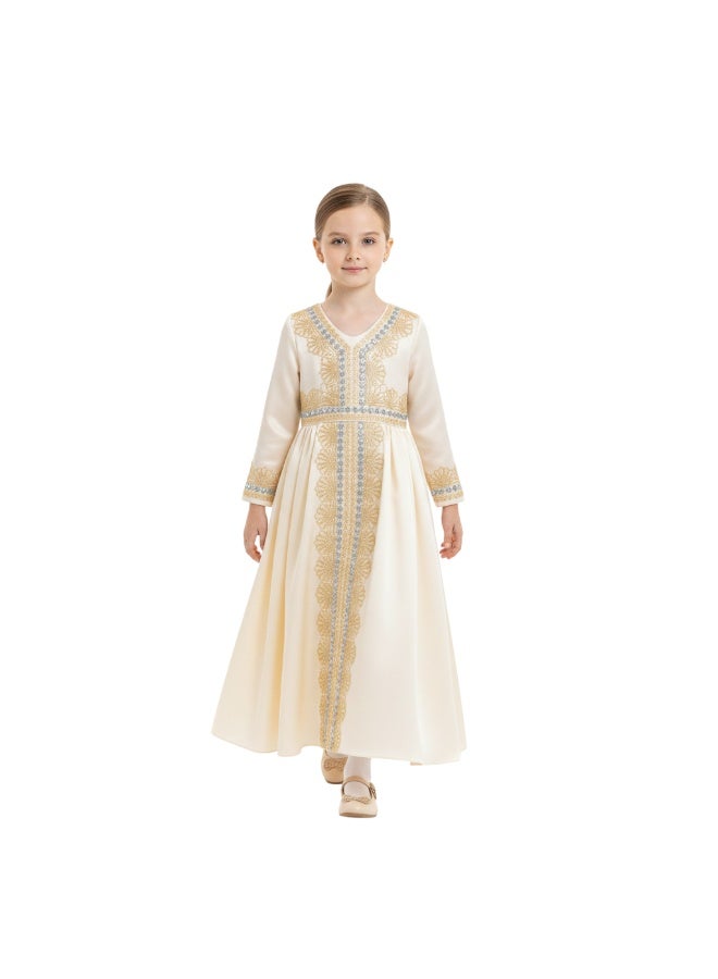 D'Daniela D' Daniela - Golden Bloom Jalabiya - Cream - Image 2